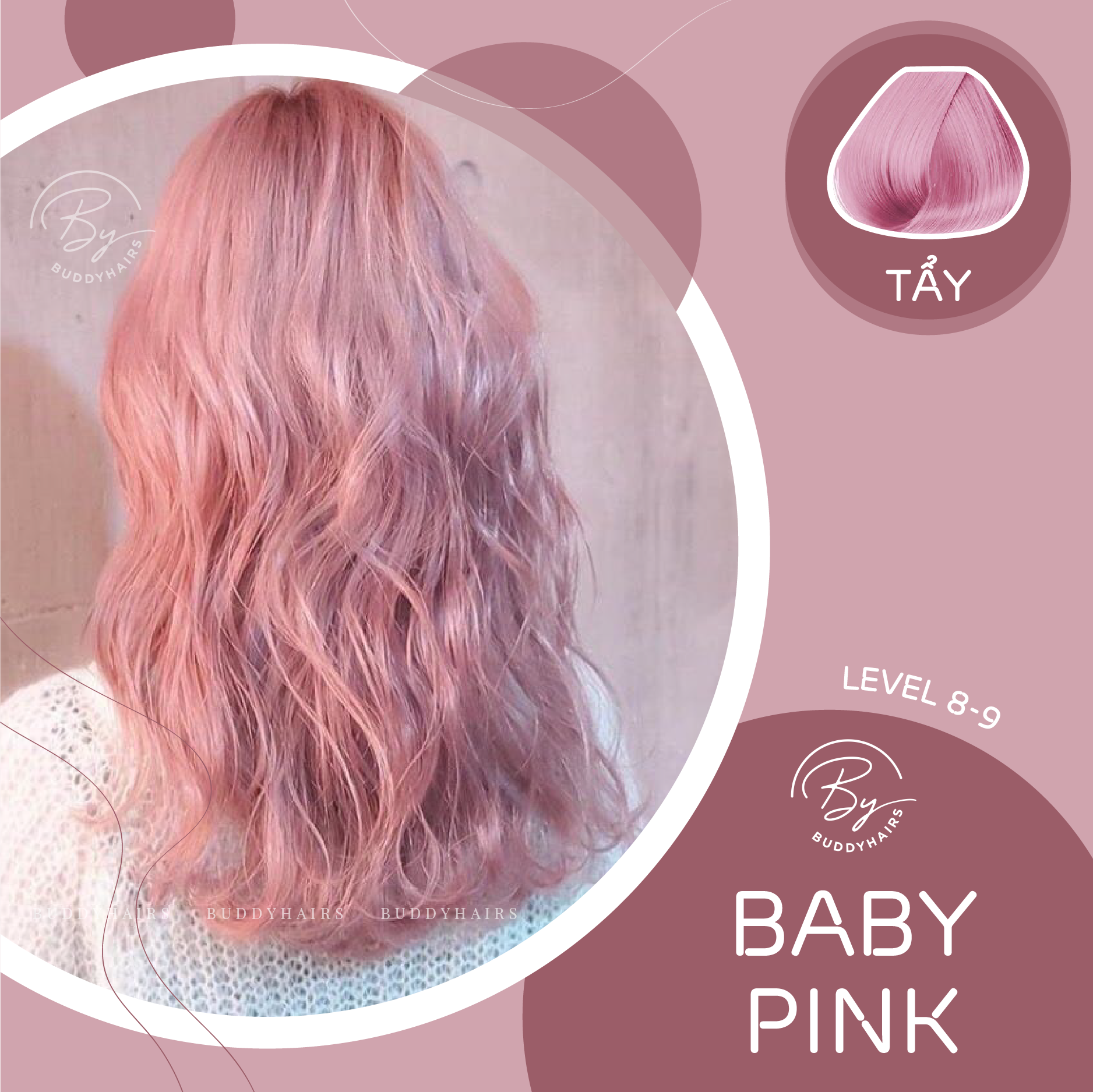 Thuốc Nhuộm Tóc Baby Pink Được Tặng Thuốc Tẩy Tóc Size Nhỏ Buddyhairs