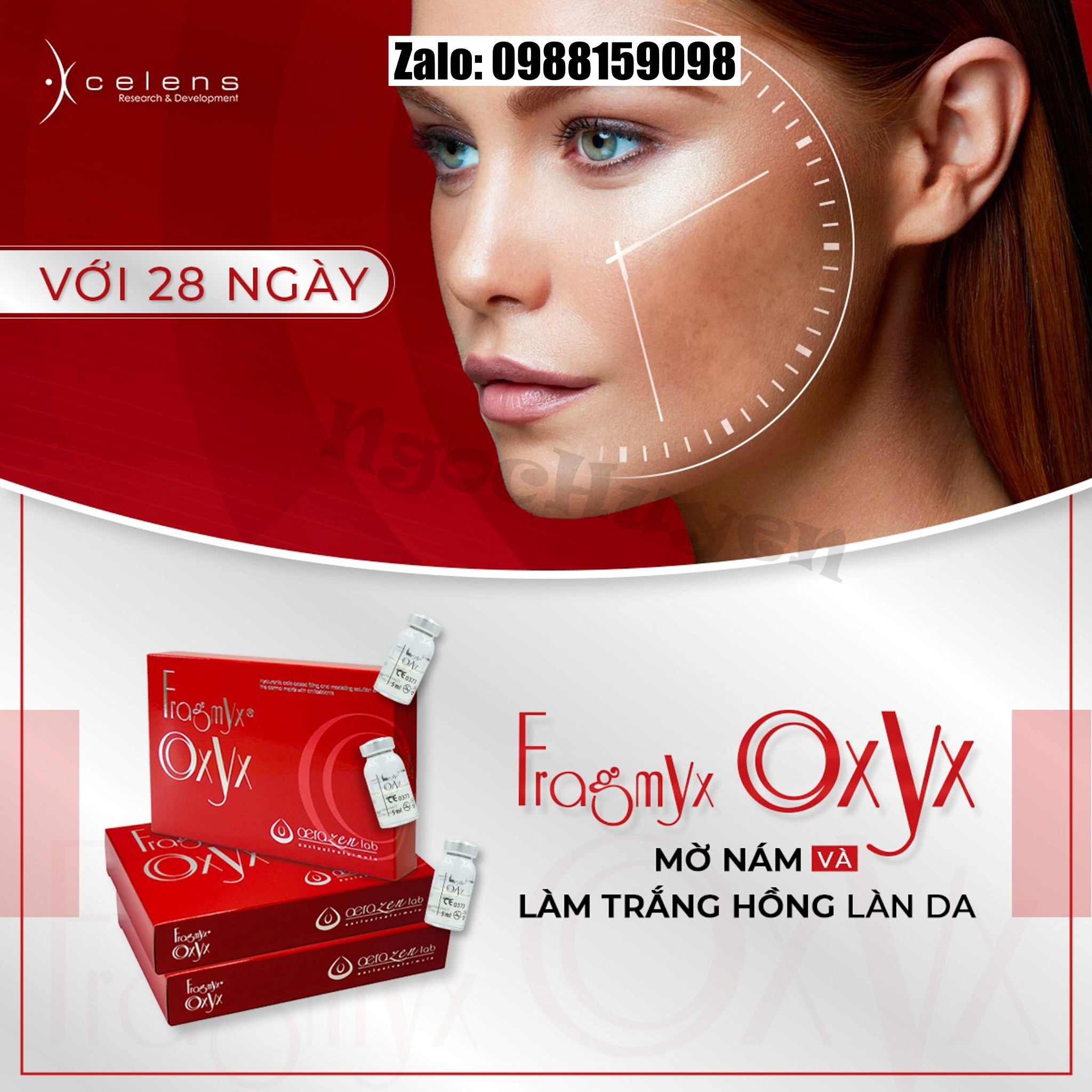 Tinh chất căng bóng da tiêm meso Fragmyx Oxyx – Huyết thanh làm sáng, tái tạo da và ngăn lão hóa - 1 hộp 5 lọ 5ml