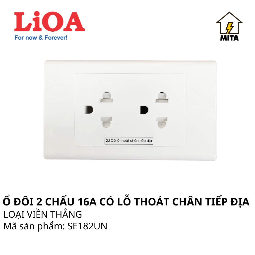 Mặt Ổ cắm điện âm tường LiOA(âm tường + lắp nổi) - MITA