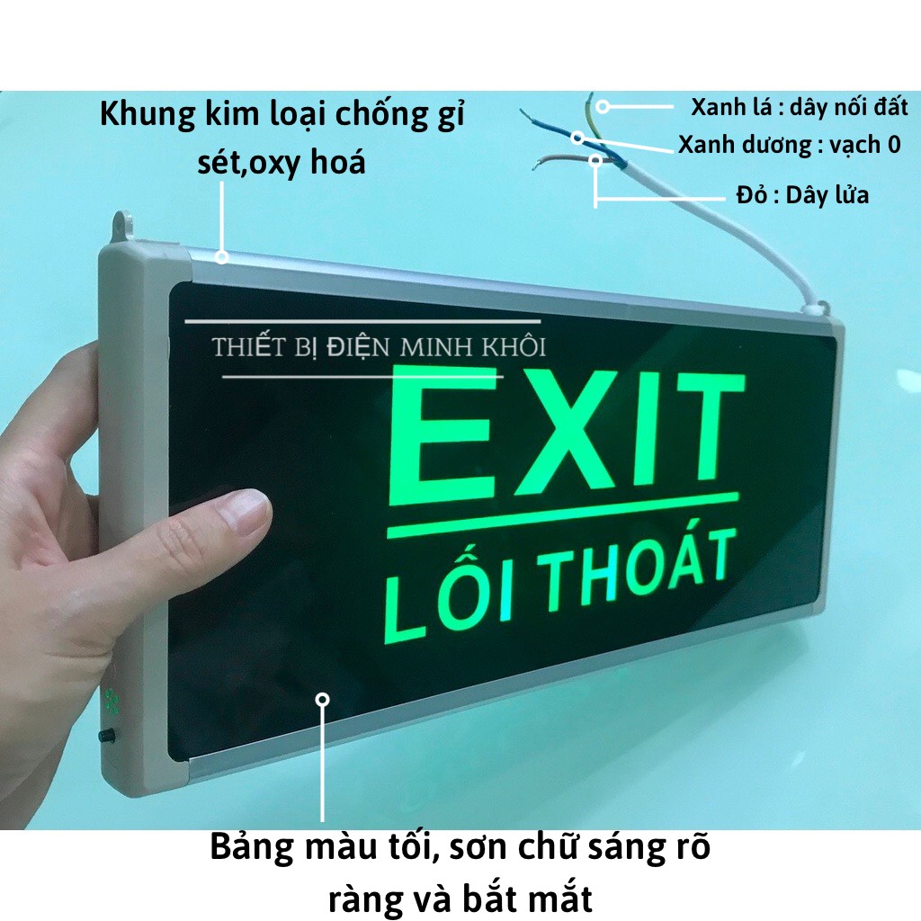 Đèn Exit Thoát Hiểm 2 mặt và 1 mặt Đèn Led Dạ Quang biến exit thoát hiểm giá rẻbiển báo đèn dạ quang