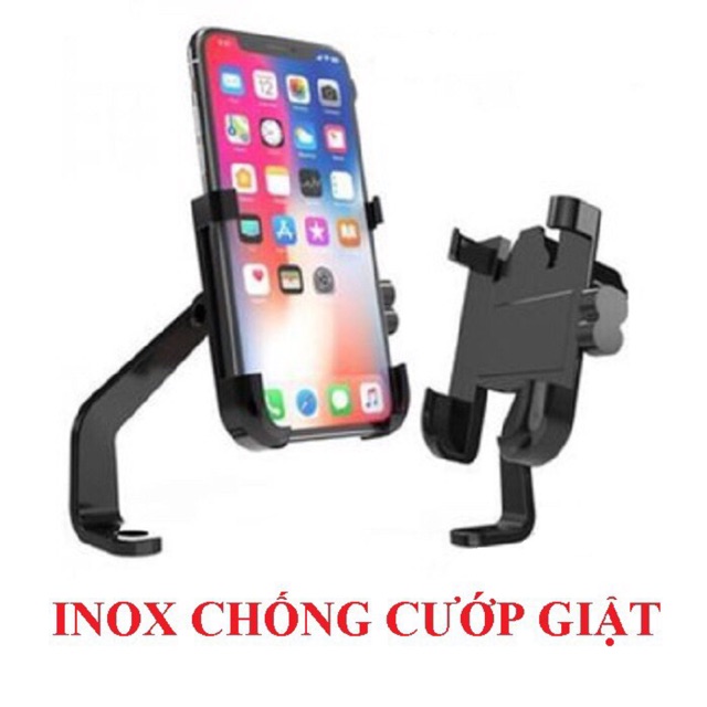 [Hcm]Giá Đỡ - Kẹp Điện Thoại Inox C2 Gắn Xe Máy Chống Rung Chống Cướp Cực Chắc Chắn