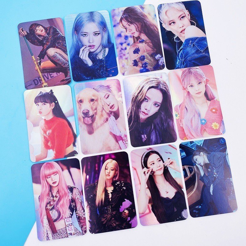 Thẻ Lomo BlackPink Born Pink bo góc Thẻ card Album Thần Tượng Kpop - Set 12 Thẻ Óng ánh