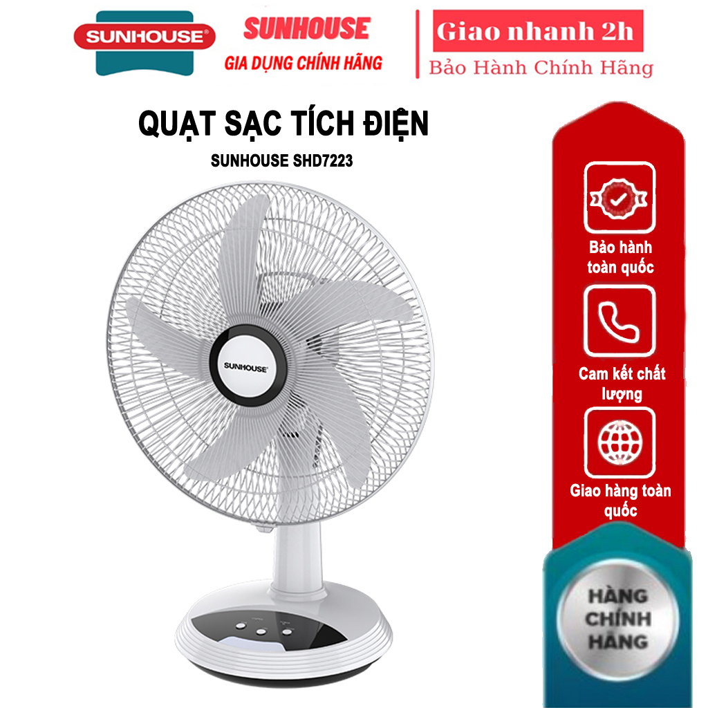Quạt sạc tích điện SUNHOUSE SHD7223