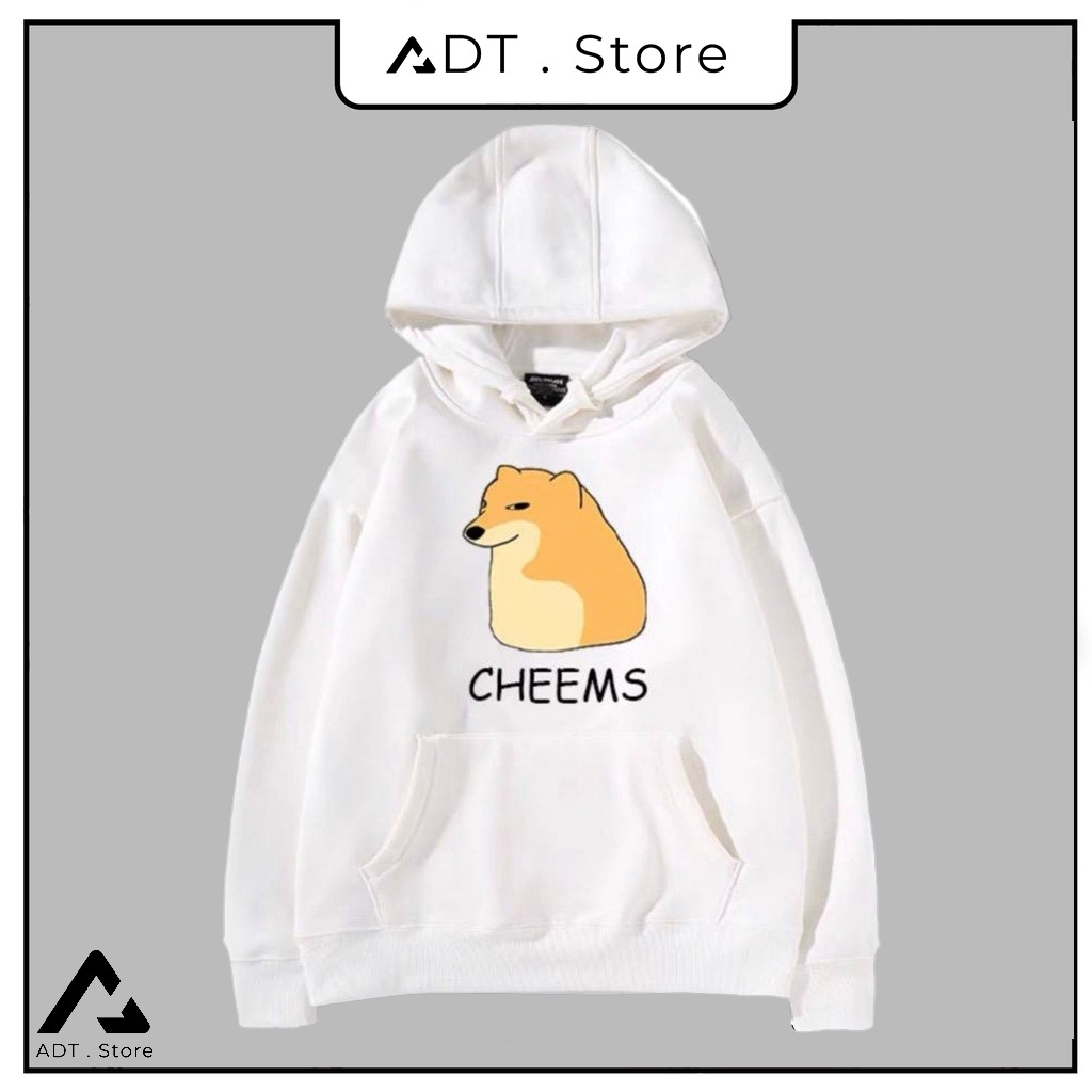 Áo Hoodie Cheems Meme - Mẫu Hoodie ( Đen - Trắng ) Mẫu hình in 2 mặt - tại ADT Official Store | LEVE