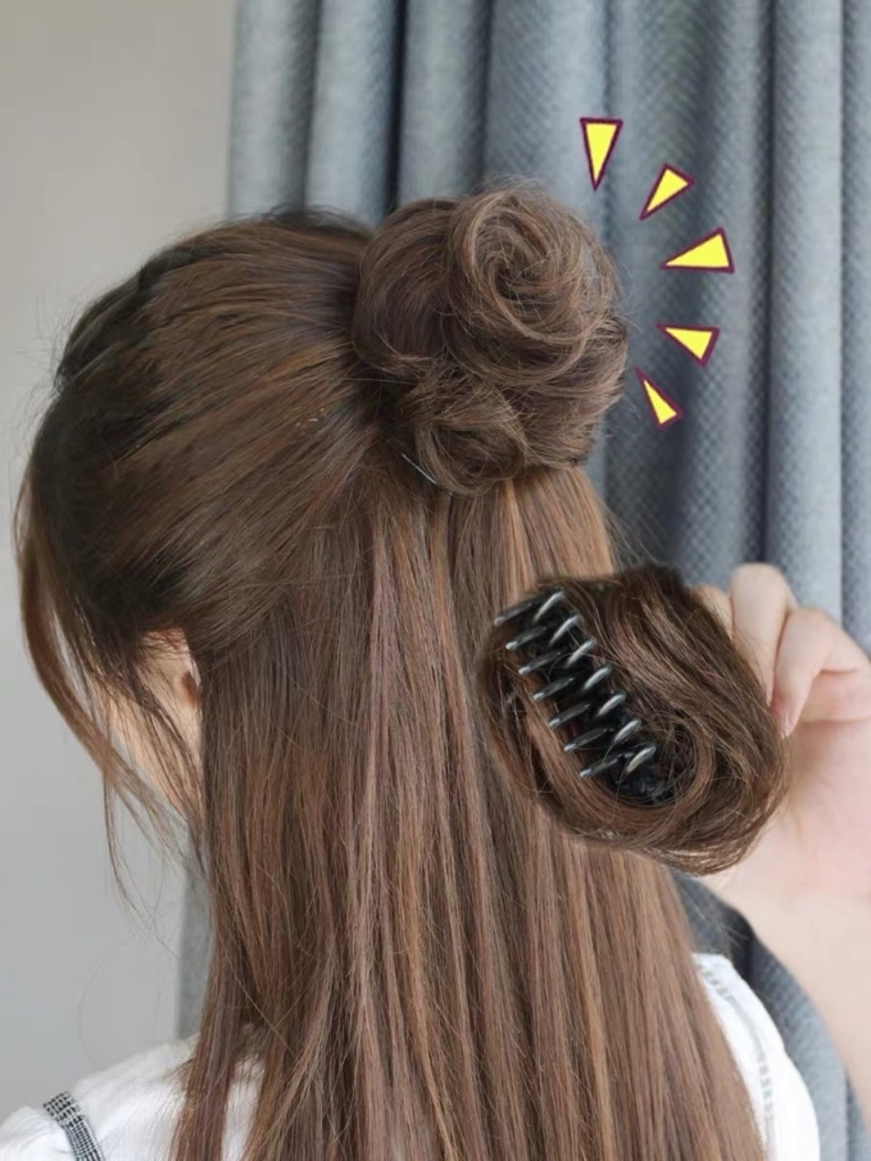 [ hàng hót bao đẹp ] tóc giả nữ búi gấp mini tóc bối kẹp tóc giả nữ