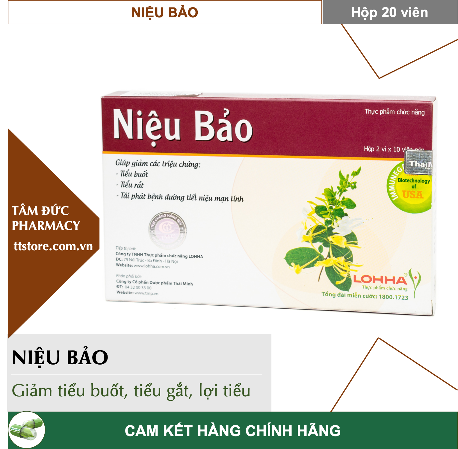 Niệu Bảo [Hộp 20 Viên]