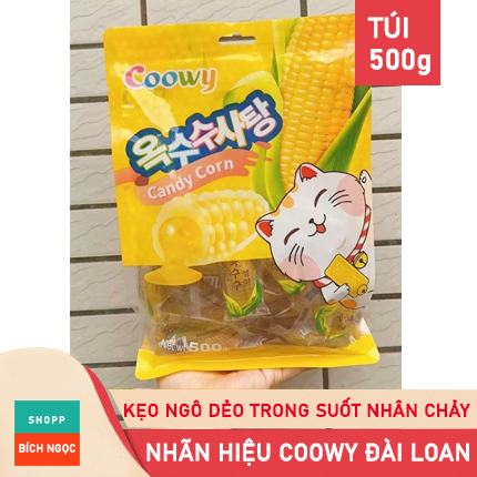 Kẹo ngô dẻo trong suốt nhân chảy Coowy Đài Loan, kẹo bắp dẻo – khối lượng 0.5-1kg