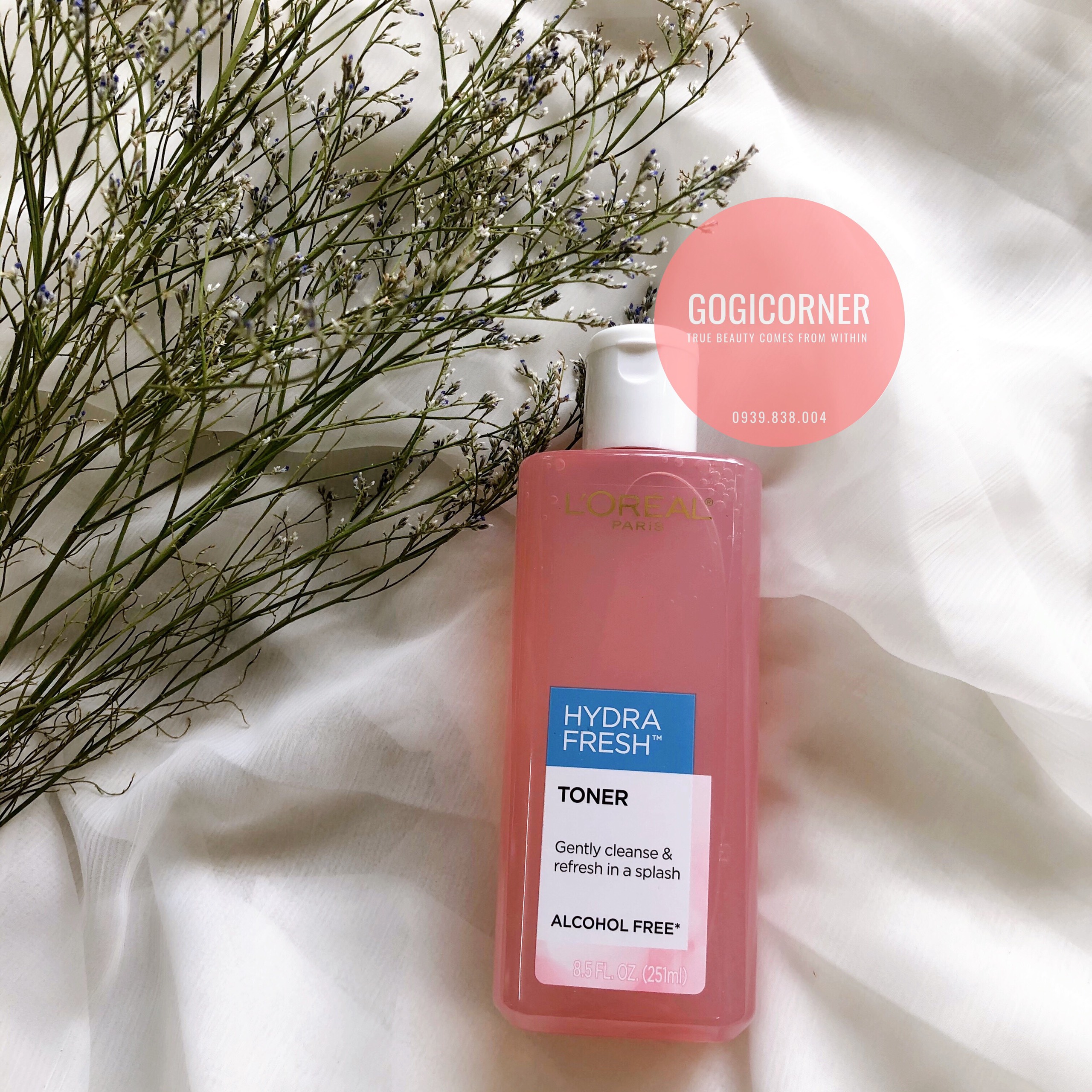 Nước Hoa Hồng Loreal Hydrafresh Toner Alcohol - Free 251Ml Bao Bì Mới