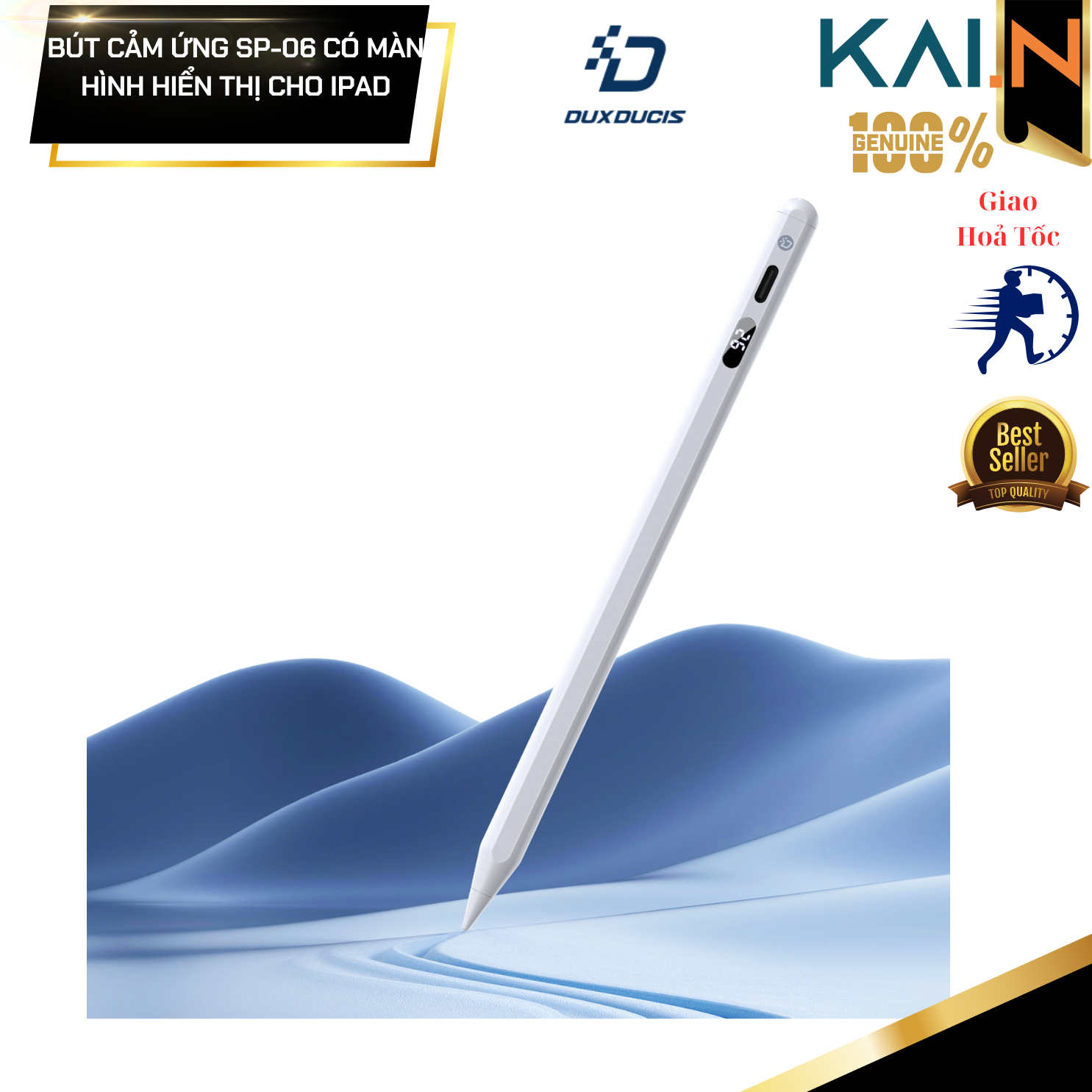 Bút cảm ứng cho iPad 2024 iPad Pro M4/ M2/ M1/ Air 4/5/6/ Ipad Mini 5/6/7/ Ipad Gen 7/8/9/10 Dux Duc