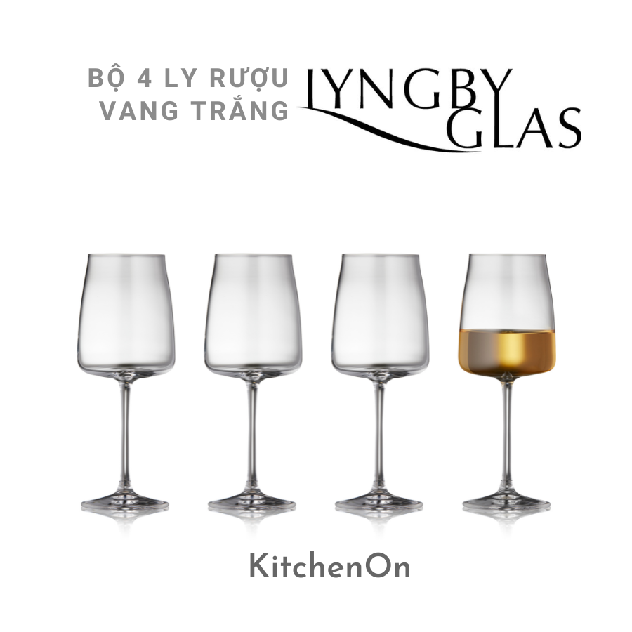 Bộ 4 Ly Rượu Vang Trắng Nhập khẩu Ý LYNGBY GLAS