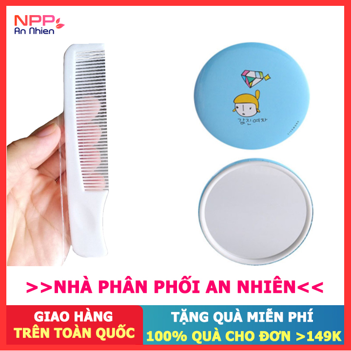 Lược 48 Răng Hoặc Gương Hàn Quốc Chảy Tóc Mini Giao Ngẫu Nhiên - Npp An Nhiên