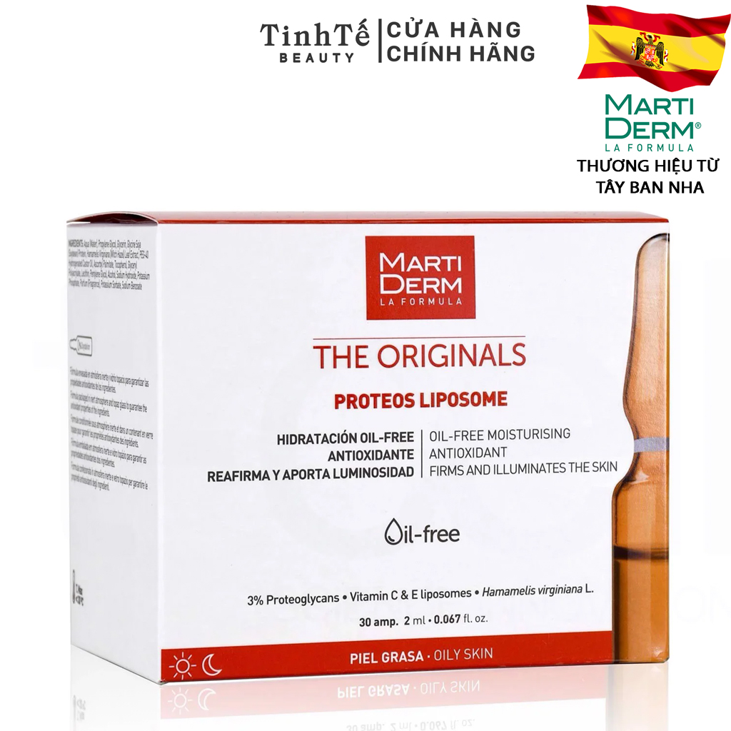 Ampoule Chống Oxy Hoá Phục Hồi Điều Tiết Bã Nhờn - Martiderm The Originals Proteos Liposome (2Ml X 30 Ống)