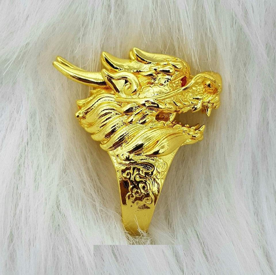 Nhẫn Nam Đầu Rồng Mạ Vàng 18k N32