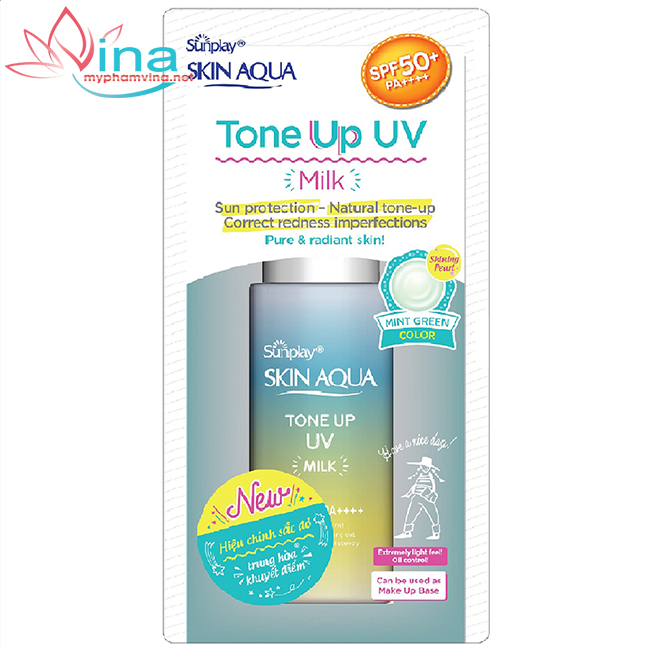 [HCM]Sữa chống nắng hiệu chỉnh sắc da Mint Green Sunplay Skin Aqua Tone Up UV Milk 50ml