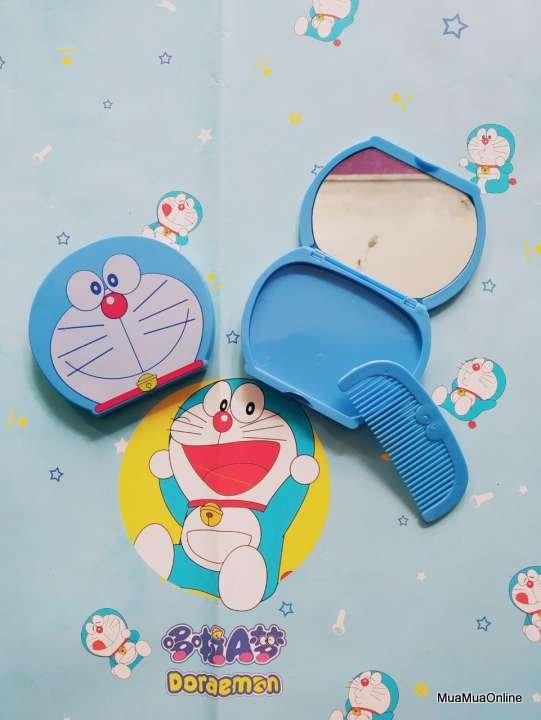 Bộ Gương Soi Và Lược Mini Hình Doreamon Tiện Dụng