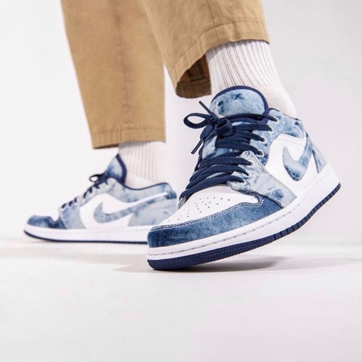 Giày Sneaker Nam nữ House of Heat Air J0rdan 1 Low “Washed Denim" ( giày Nam nữ JD1 thấp cổ màu bò)