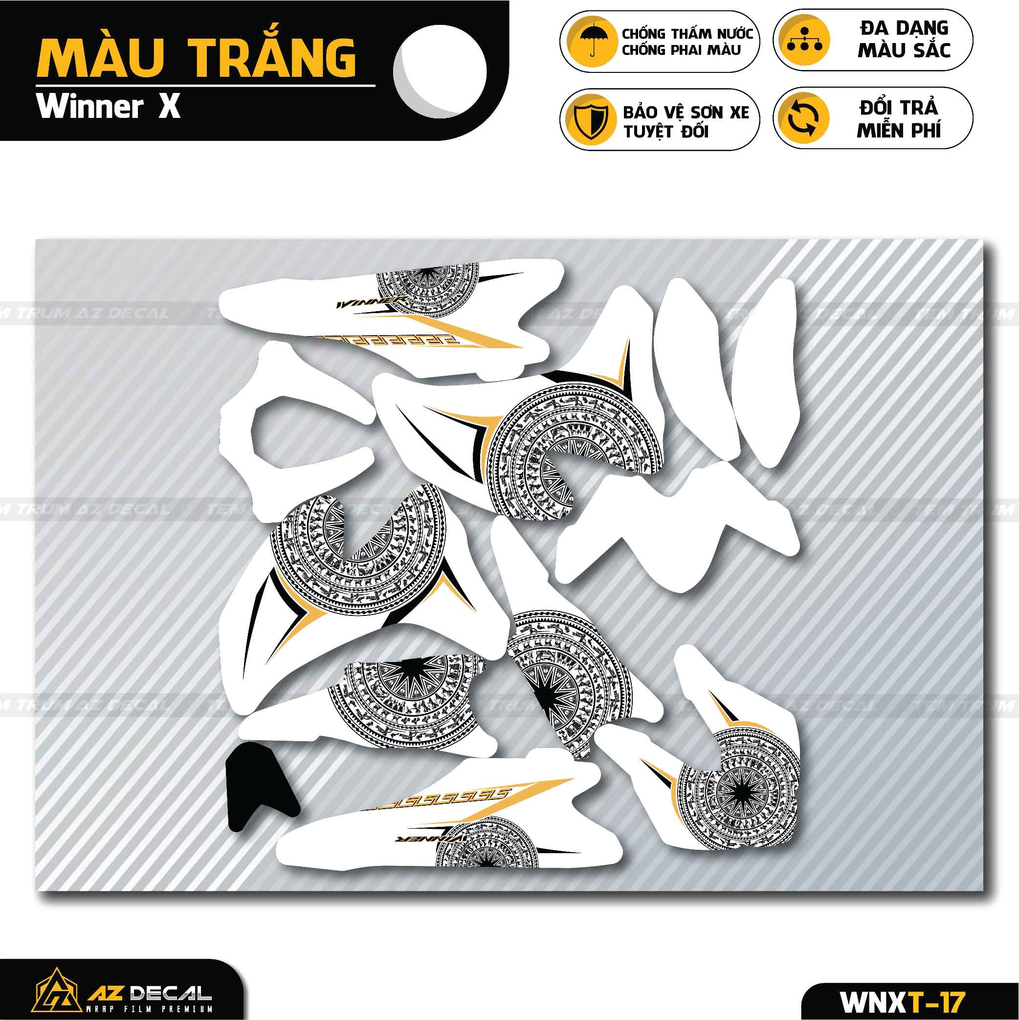 Tem Trùm Winner X Phong Cách Trống Đồng | WNXT-17 | Decal Dán Xe Winner V2 Cao Cấp Chống Nước Bảo Vệ