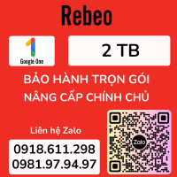 Tài khoản Google One 1 Năm - Nâng Cấp Dung Lượng Google One (Google Drive Google Photos) Chính Chủ - Bảo Mật Thông Tin Tuyệt Đối - REBEO Shop