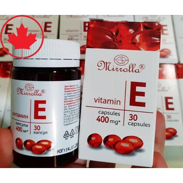 [Hcm]1 Hộp Vitamin E Đỏ Mirrolla 400Mg 30 Viên Của Nga Uống Mỗi Ngày Giúp Da Luôn Khỏe Mạnh Và Mịn Màng