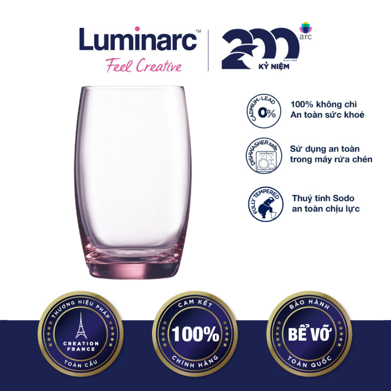 Bộ 6 Ly Thuỷ Tinh Cao Luminarc Salto Pink 350ml - LUSAJ5385