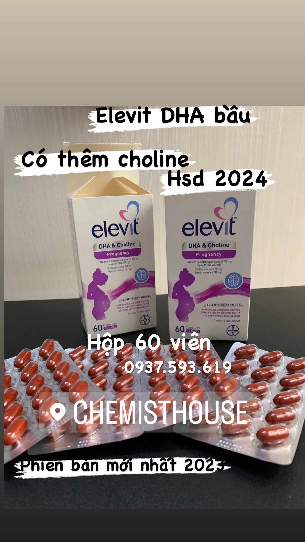 Elevit bầu Chuẩn Úc - Elevit vitamin tổng hợp bầu + Elevit DHA bầu + Elevit men vi sinh táo bón