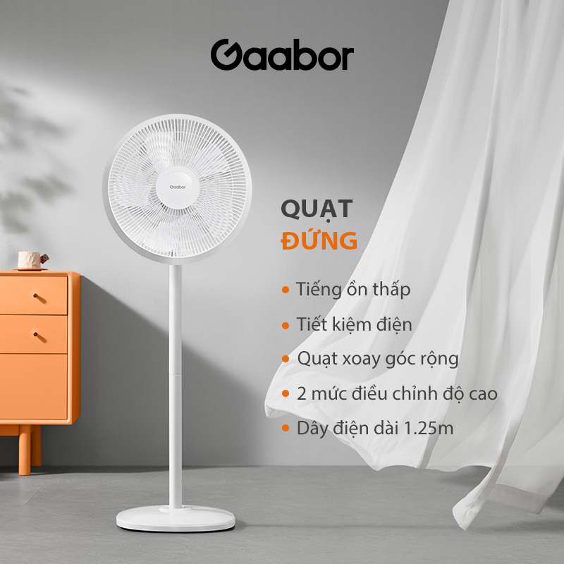 [SALE] Quạt điện đứng 5 cánh 3 tốc độ Gaabor FM430M-WH05A đảo gió 90 độ tuần hoàn tùy chỉnh tiết