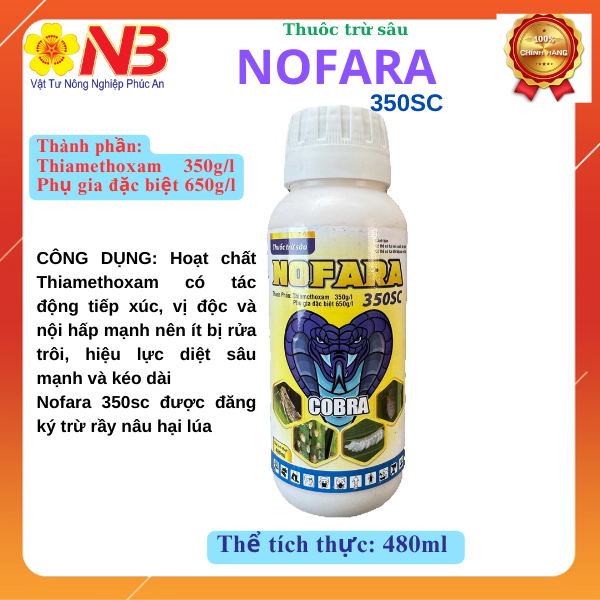 Thuốc trừ sâu rầy rệp bọ trĩ Nofara 350SC CHAI LỚN - 480ml - Genta Thụy Sỹ
