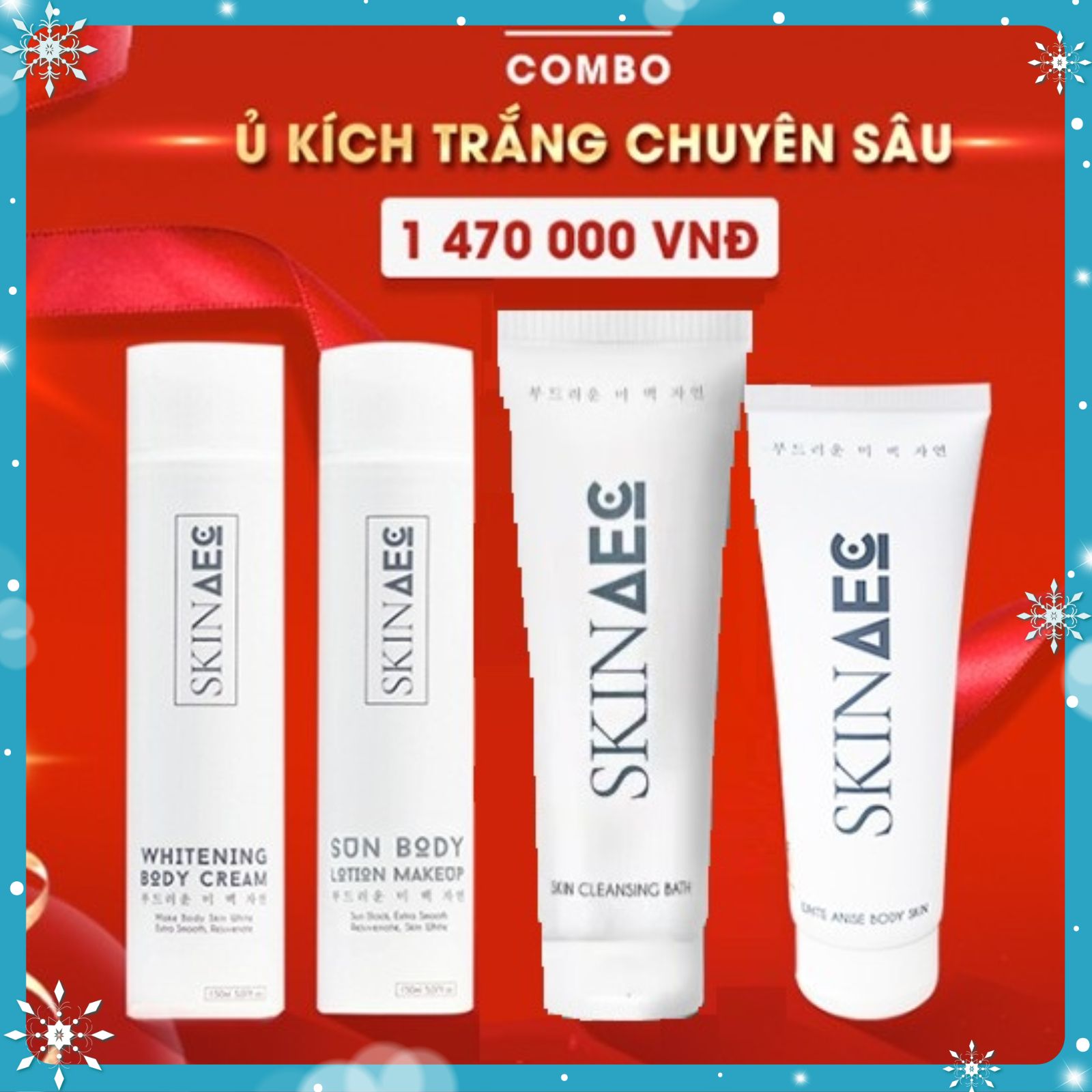 Combo tắm và dưỡng trắng da Skin aec