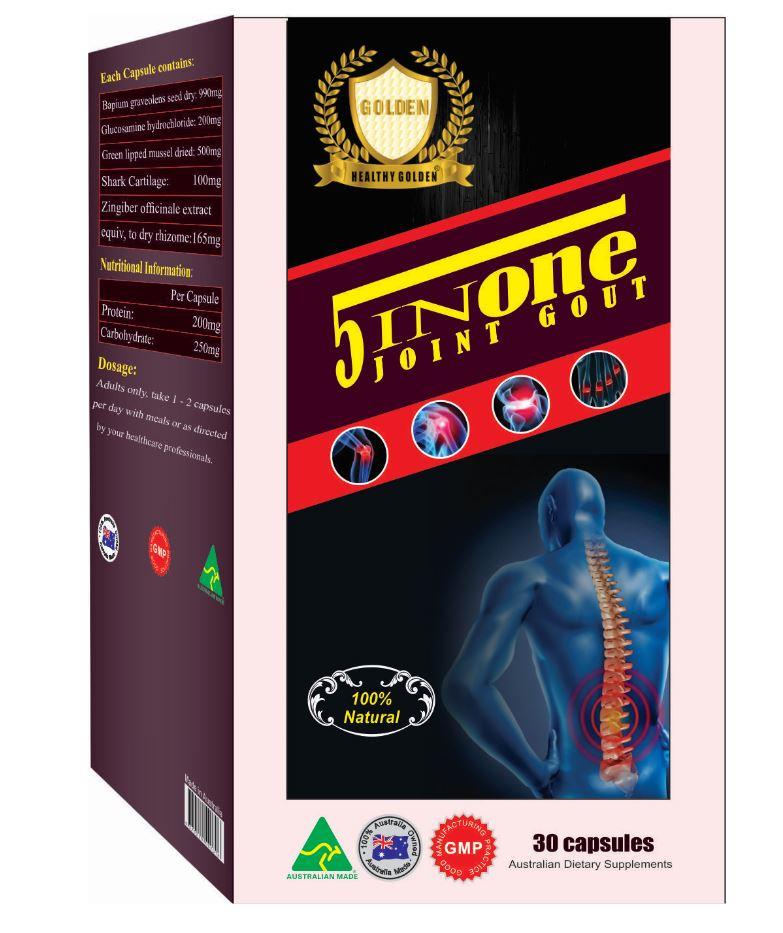 [Hcm]Viên Uống Hỗ Trợ Điều Trị Gút Và Xương Khớp - Joint & Gout 5 In 1 - 30 Viên/Hộp - Australia