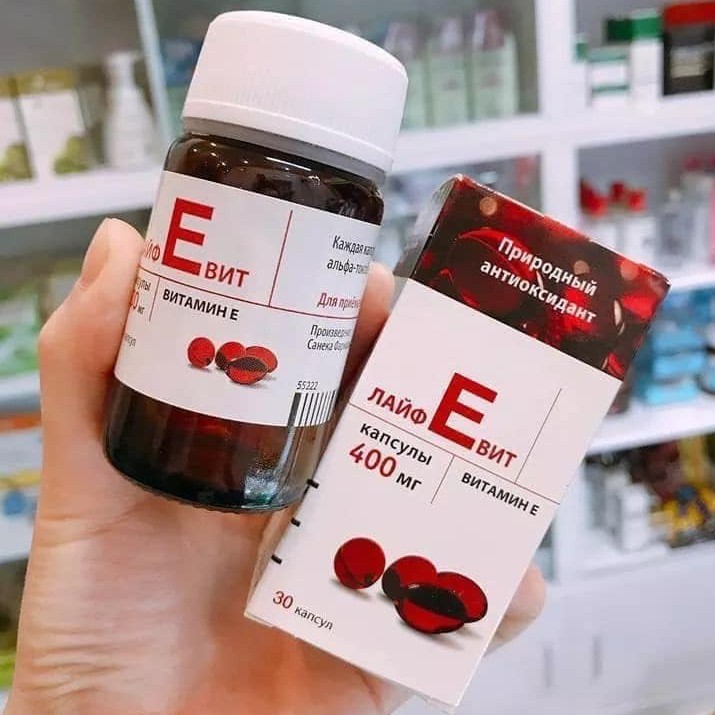 Vitamin E Đỏ Nga 400Mg Lọ Thủy Tinh Sanofia Hỗ Trợ Làm Đẹp Da