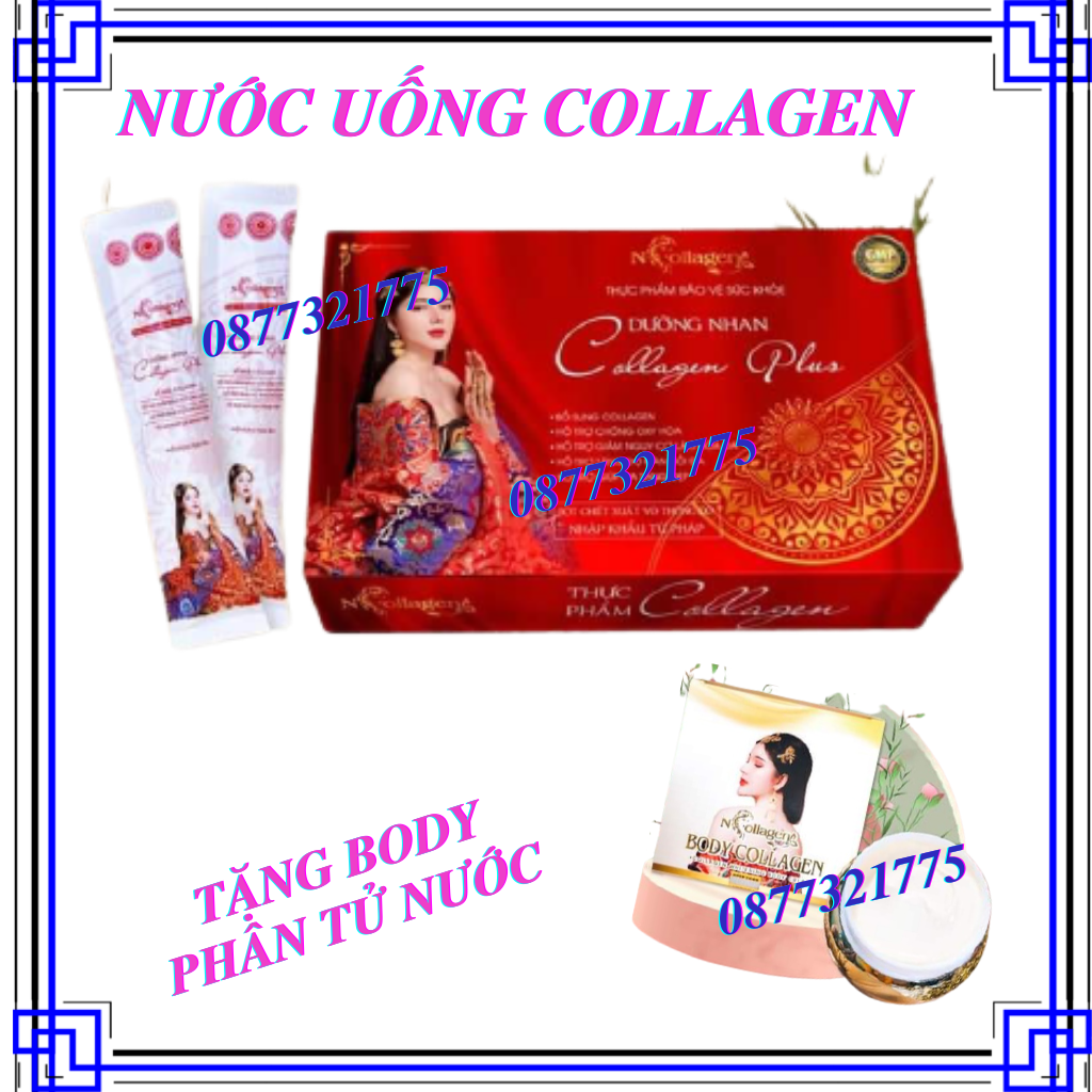 Nước Uống Collagen (Phục Hồi Da Hư Tổn). Khối Lượng 30 Gói. Tặng Body Phân Tử Nước