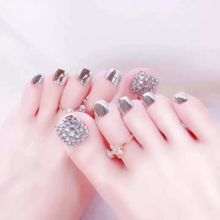 Bộ 24 Móng Chân Giả Nail Giả Móng Giả C6 (Kèm Keo Dán)