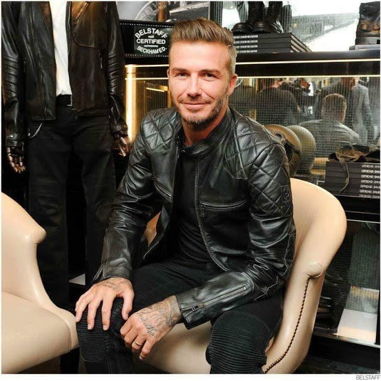 Áo khoác nam da bò thật Beckham biker màu nâu màu đen cổ trụ chần vai chần tay bảo hành 10 năm Áo kh