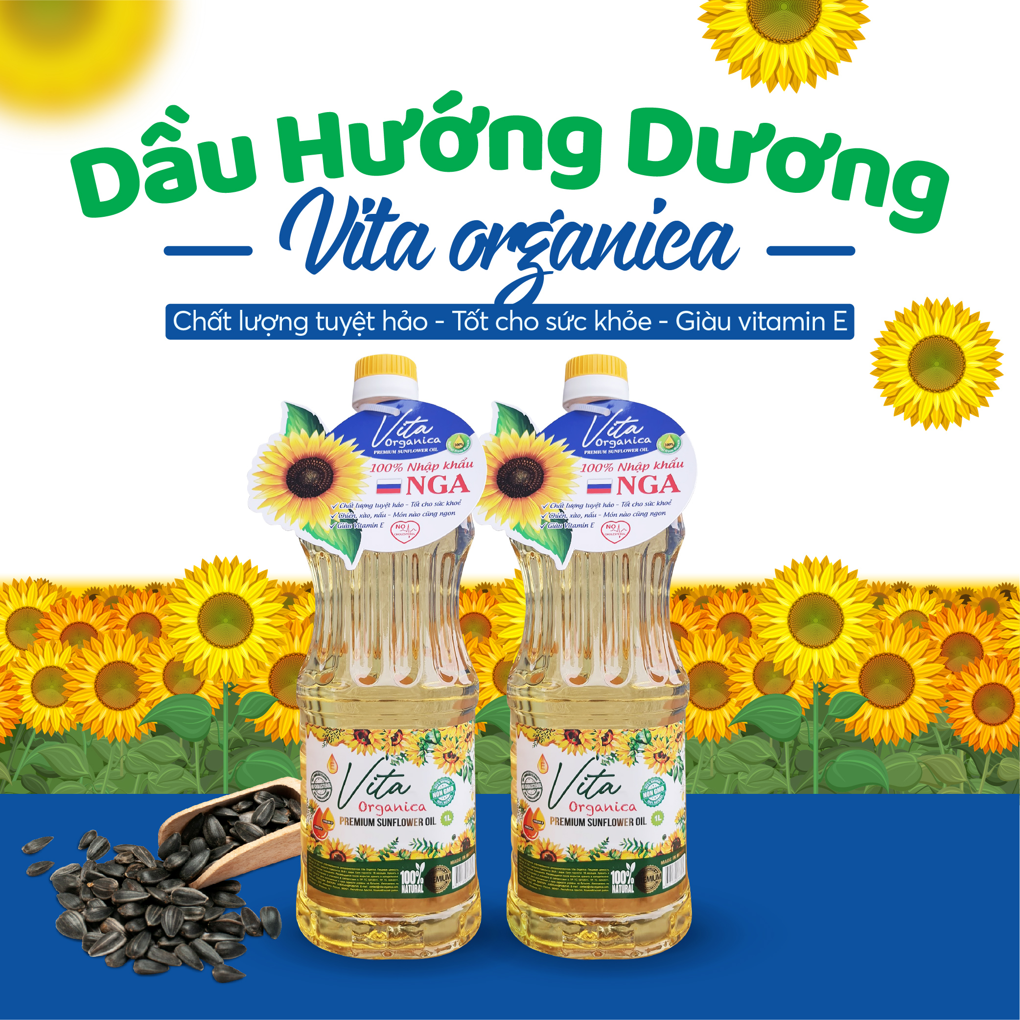 Dầu hướng dương cao cấp vita organica 1L