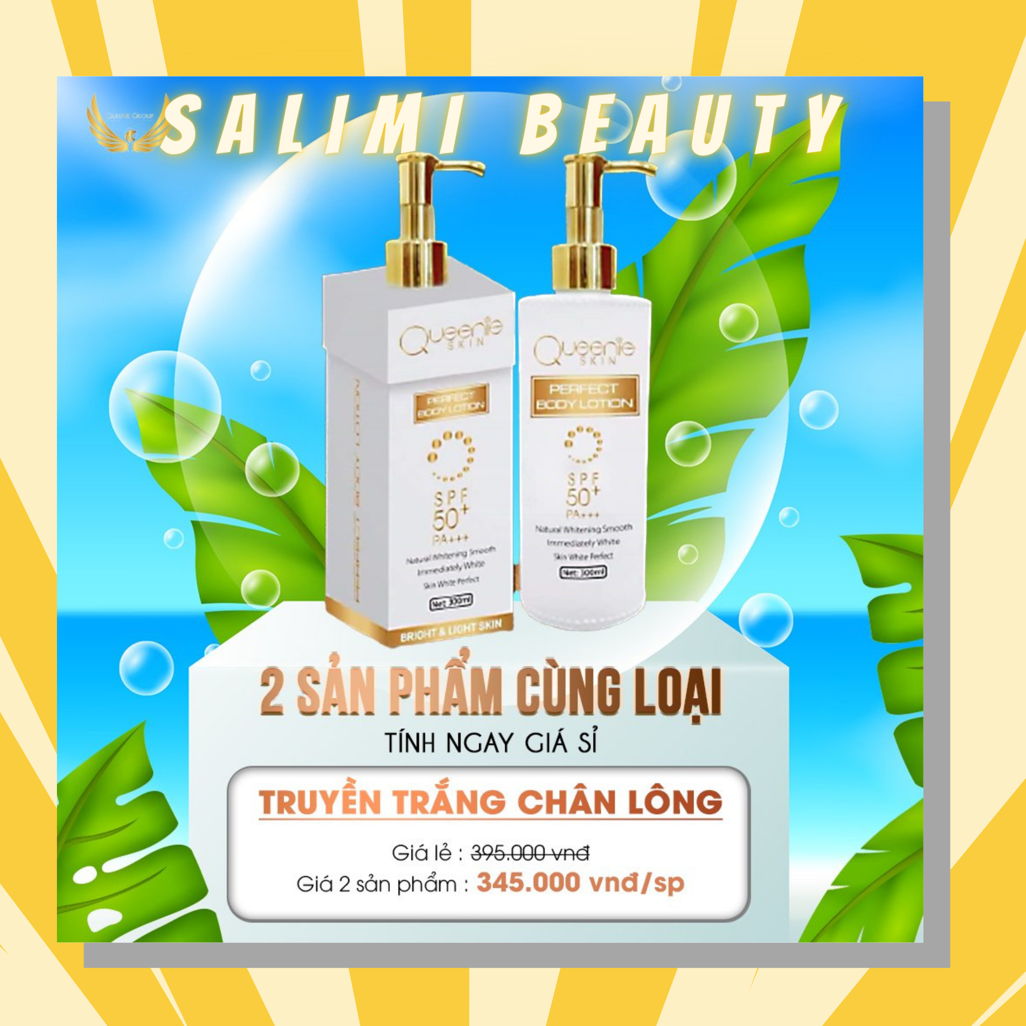Combo 2 Hộp Kem Body Truyền Trắng Chân Lông Queenie Skin - Dưỡng Da Trắng Hồng Tự Nhiên Chống Nắng Bảo Vệ Da Chống Lại Tia Uv Hiệu Quả Ngăn Ngừa Lão Hóa Cho Da – 300 Ml - Hàng Chính Hãng