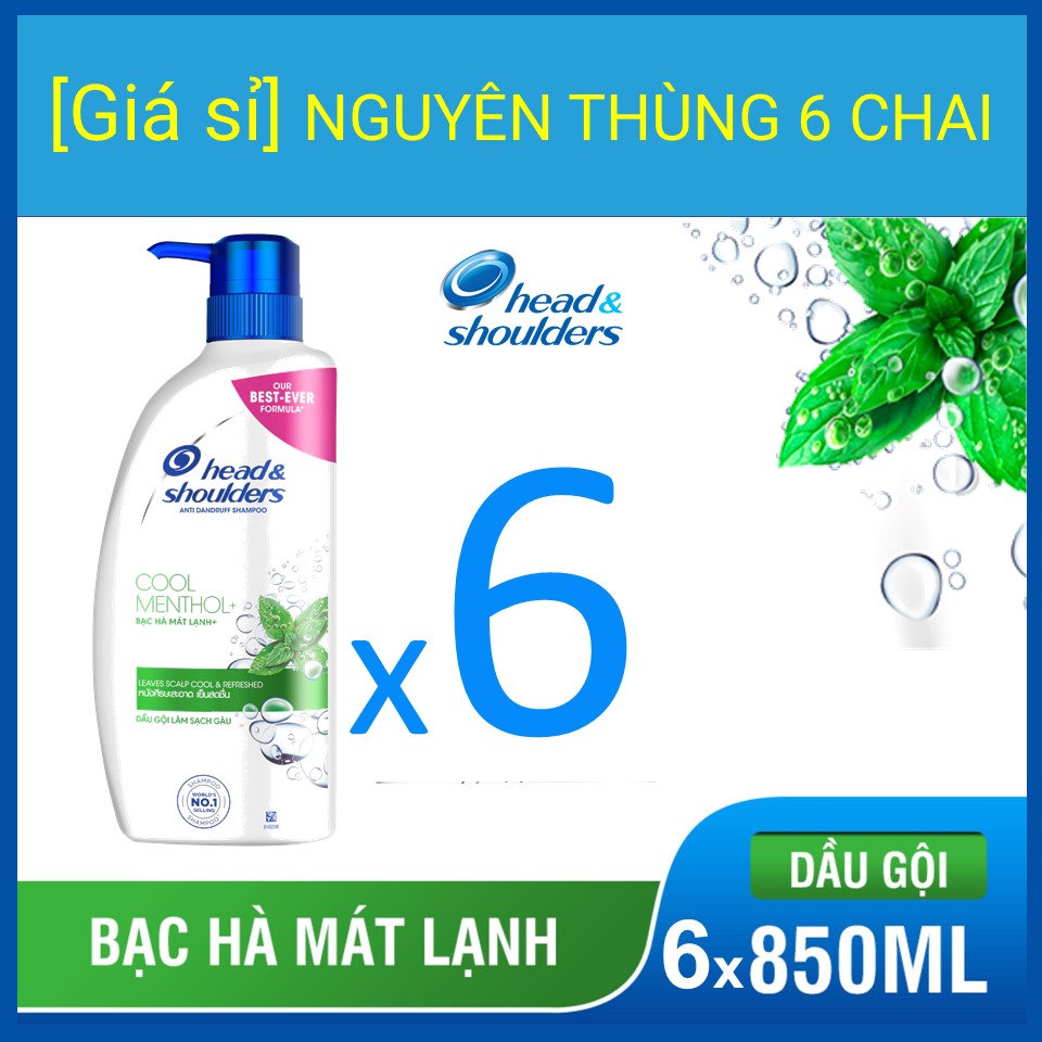 [Hcm][Giá Sỉ] Nguyên Thùng Dầu Gội Head&Shoulders Bạc Hà 850Mlx6