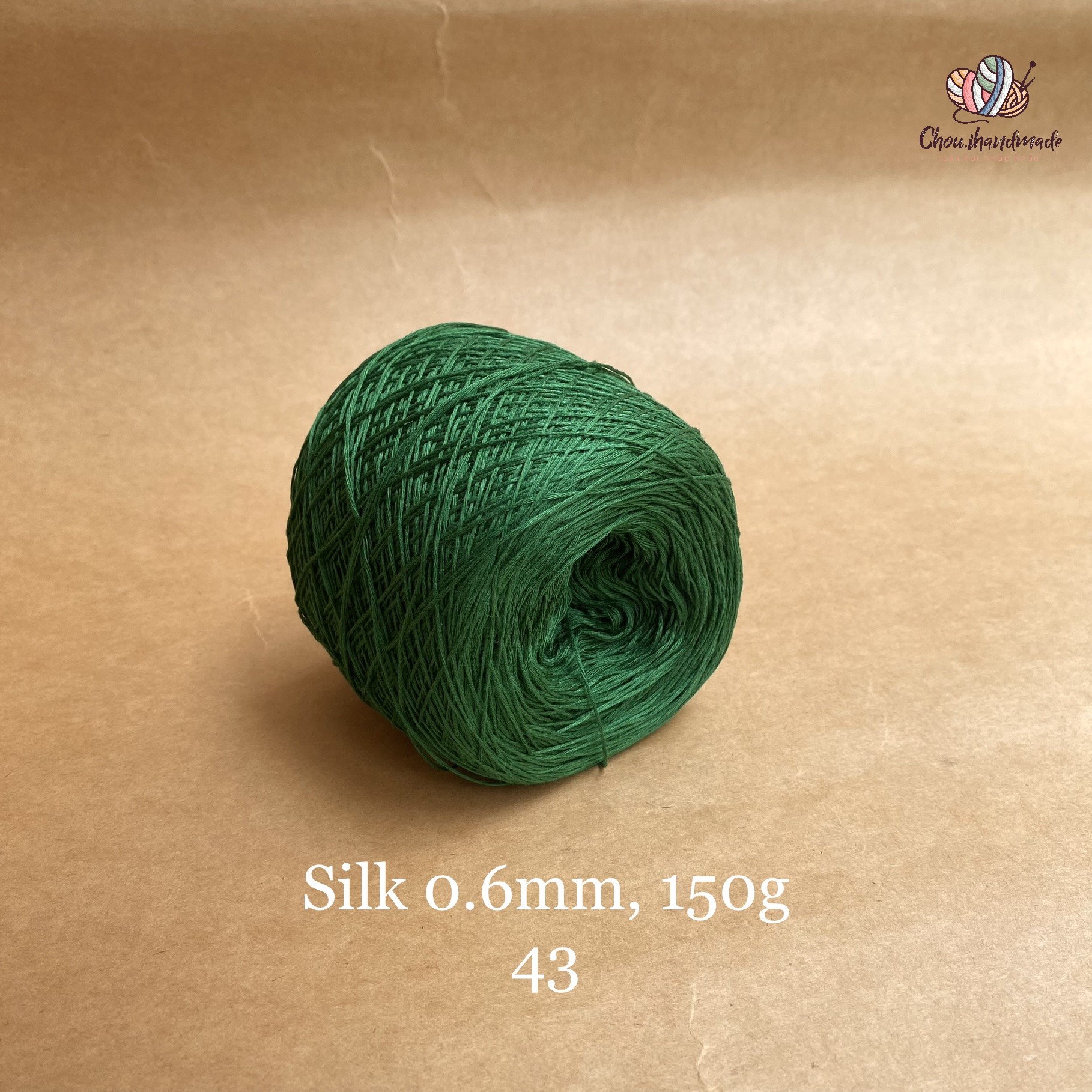 Cuộn sợi 100% Silk 0.6mm 150g Chou.ihandmade đan móc áo váy khăn