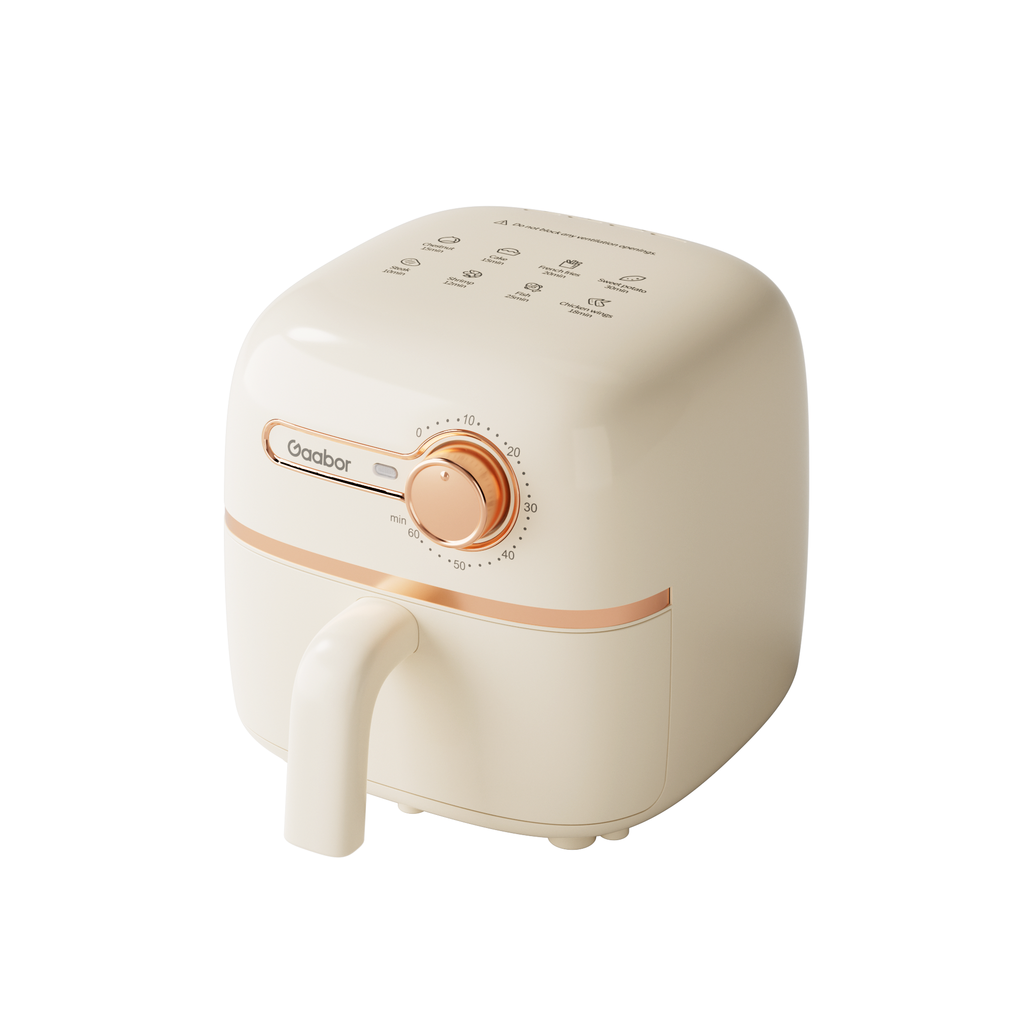 Nồi chiên không dầu Gaabor AF20M-YE01A 2L, công suất 900W, màu Pastel sang trọng cho 2 người ăn