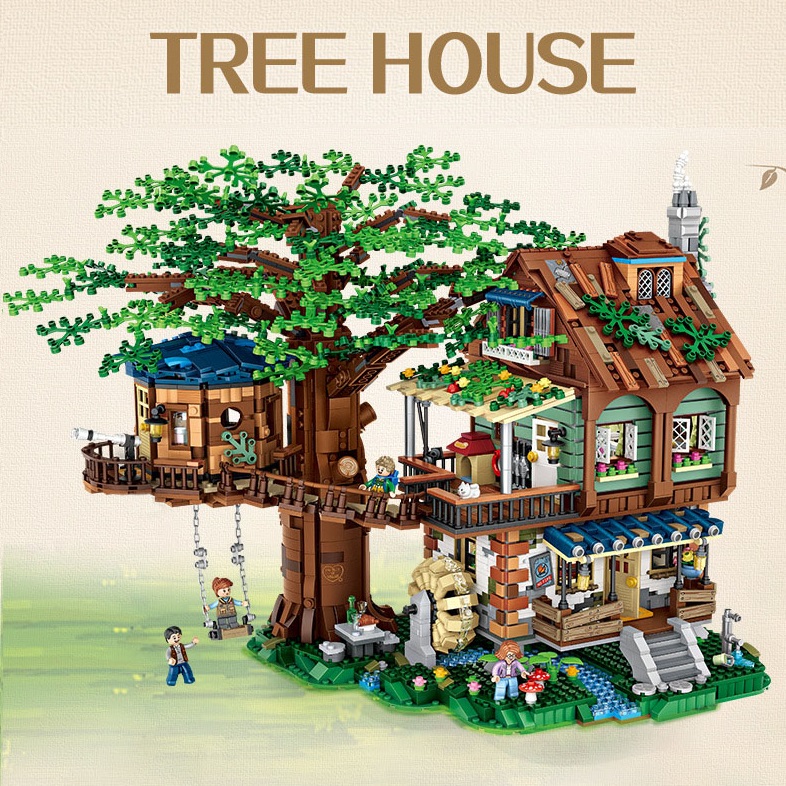 Đồ chơi building blocks mini Loz mô hình lắp ráp 3D The Tree House- mô hình nhà trên cây