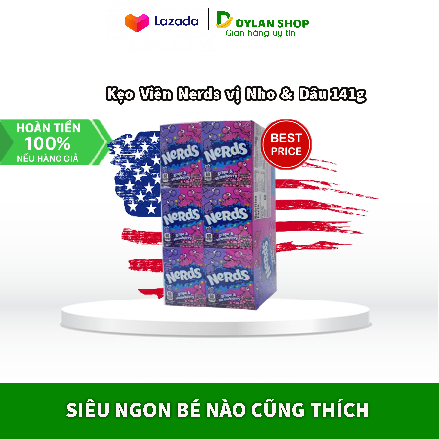 Kẹo Viên Nerds vị Nho & Dâu 141g