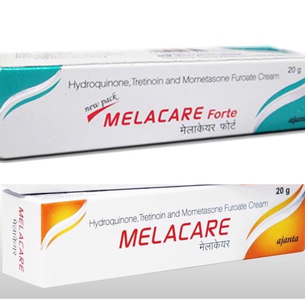  - Melacare Vàng: Hàm Lượng Hydroquinone 2% Nhẹ Hơn Xanh Dùng Được Cho Tất Cả Các Loại Nám Và Tàn Nhang Nhẹ Mới Chớm Nám Điểm Thưa Và Chân Nông - Melacare Xanh: Hàm Lượng Hydroquinone 4% Khá Mạnh Dùng Cho Nám/ Tàn Nhang Lâu Năm Nám Diện Rộng Chân Sâ