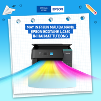 Máy In Phun Màu Đa Chức Năng Epson EcoTank L4360 In Qua Wi-Fi và Hai Mặt Tự Động (Bao Gồm Bộ Mực Chính Hãng Đi Kèm)
