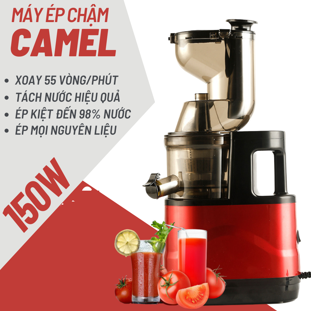 Máy Ép Chậm CAMEL Ép Nguyên Quả Trái Cây Rau Củ Ép Kiệt Bã Tiện Lợi Công Suất Lớn - Bảo Hành 12 Th