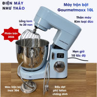 Máy trộn bột công nghiệp GOURMETMAXX 10L 2000W - thân kim loại hẹn giờ - lồng kem cải tiến 20 nan to khỏe + móc trộn inox 304