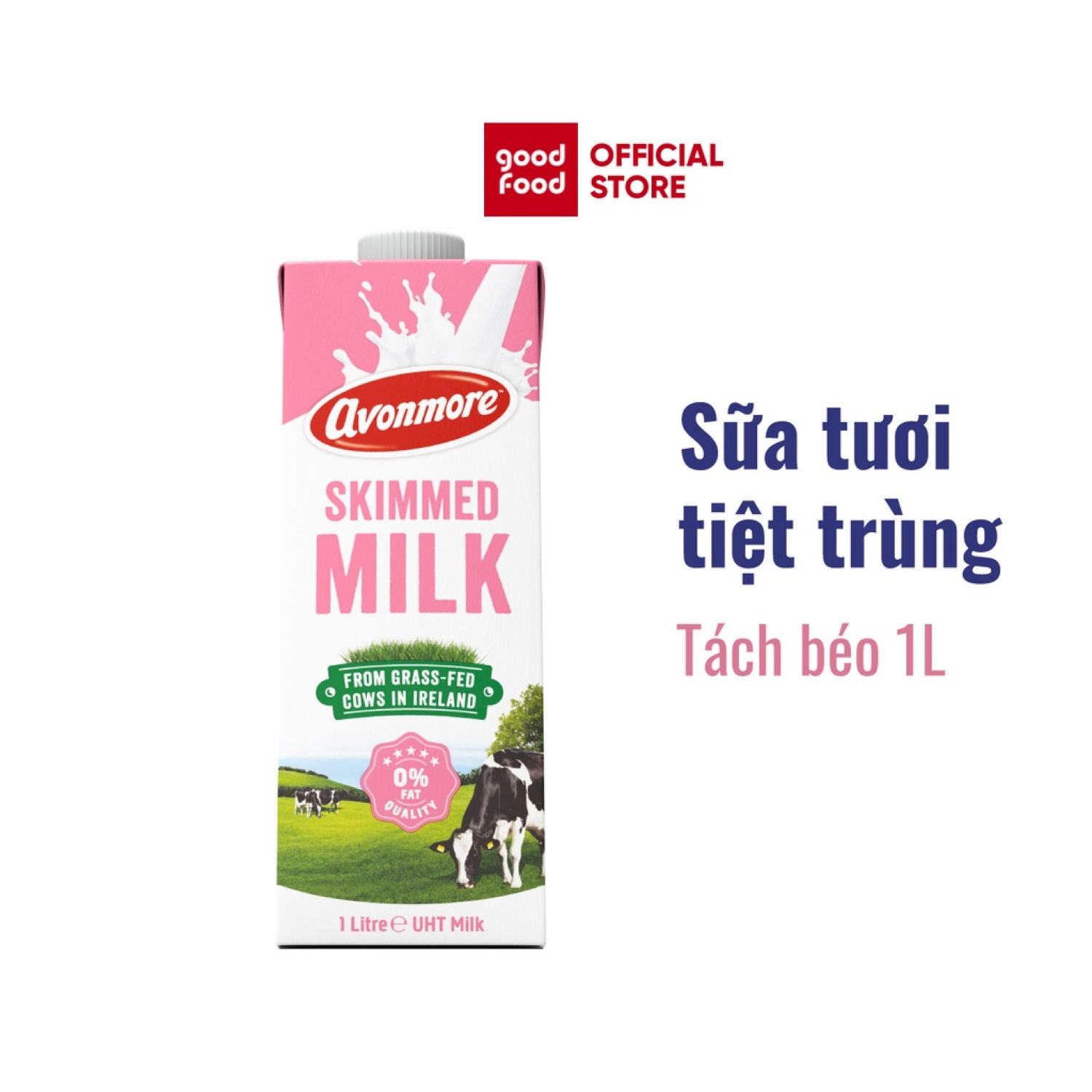 Sữa tươi tiệt trùng tách béo Avonmore 1 Lít – Avonmore UHT Skimmed milk 1 L – Sữa tươi từ Ireland