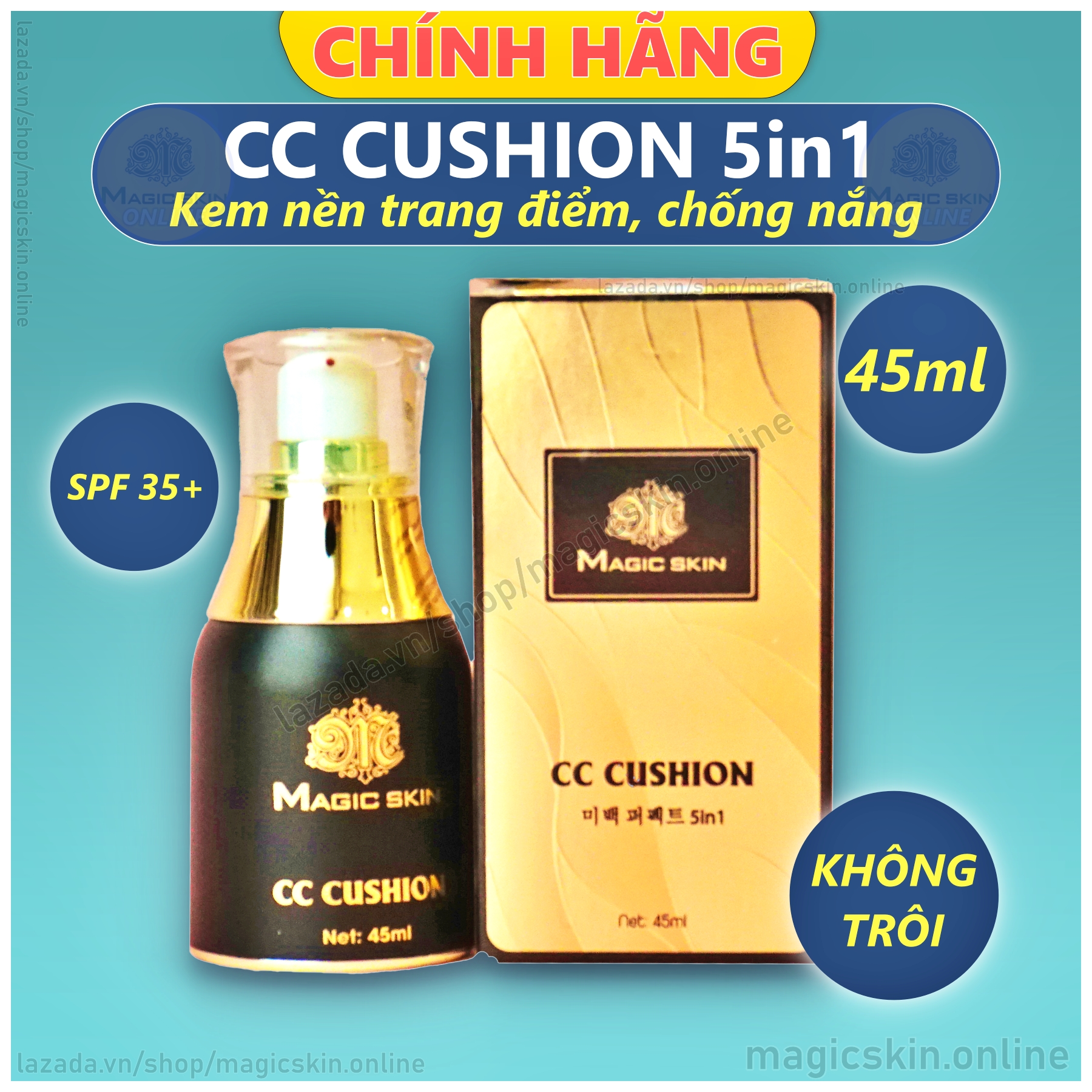 CC Cushion 5in1 MAGIC SKIN  👍 Kem nền chống nắng dưỡng trắng che khuyết điểm ✔ CHÍNH HÃNG