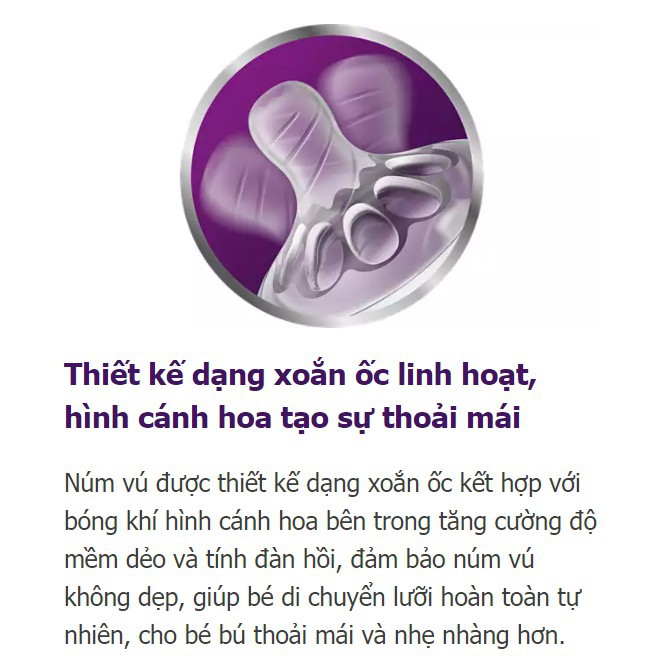 Núm Ti Avent Nature Chất Liệu Silicon Siêu Mềm Dùng Cho Bình Sữa Avent Cổ Rộng - Timikid