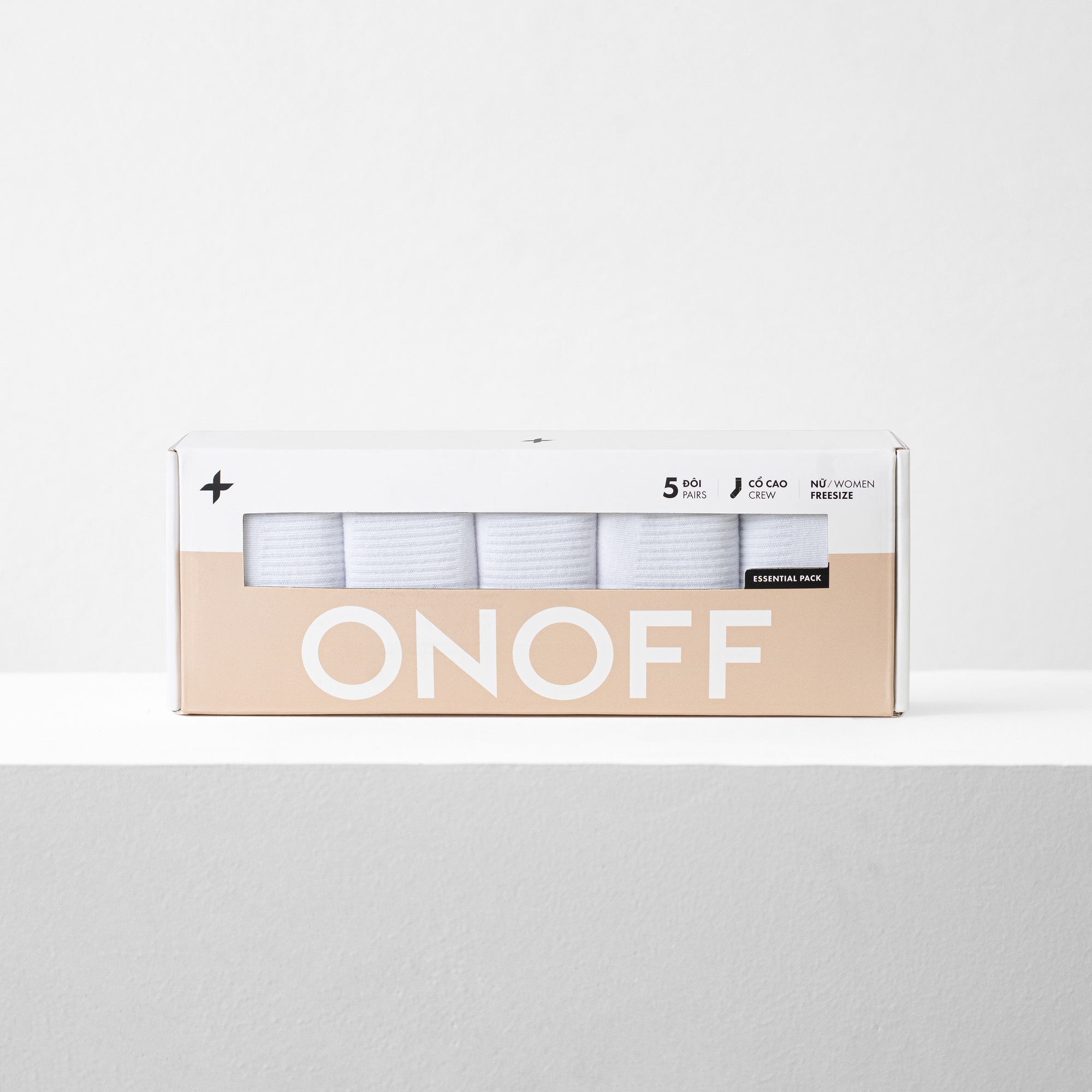 Hộp combo 5 đôi tất nữ cotton kháng khuẩn khử mùi ESSENTIAL PACK ONOFF - 16A478-479-480