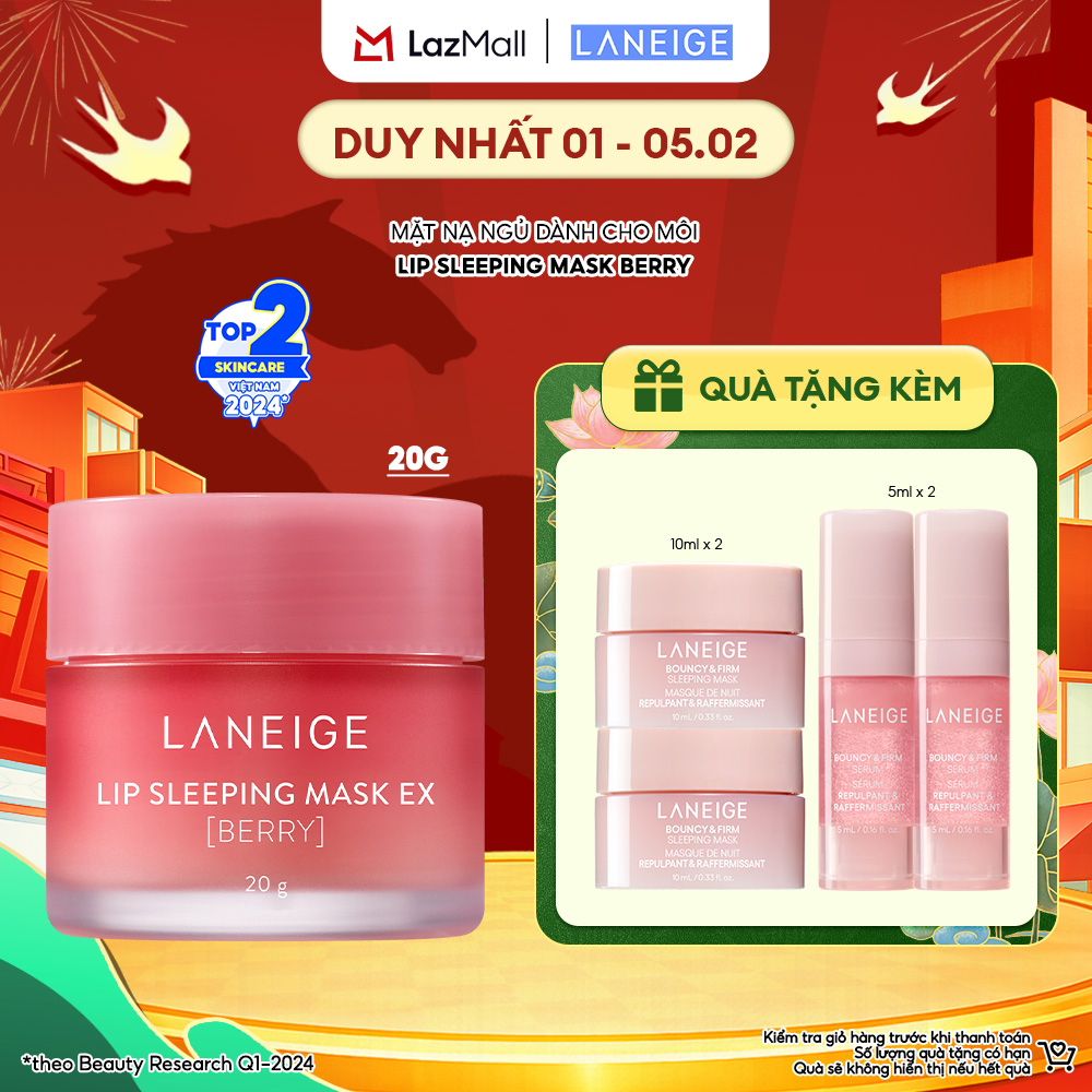 Mặt Nạ Ngủ Dưỡng Môi Căng Mọng Tẩy Tế Bào Chết Laneige Lip Sleeping Mask Berry 20g Hương Quả Mọng