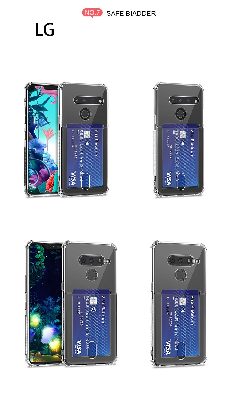 Ốp lưng mềm trong suốt có khe cắm thẻ sau lưng cho LG V50 - LG V50s - LG G8x - LG Velvet